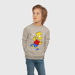 Свитшот хлопковый детский Барт: бой без правил, цвет: миндальный — фото 2