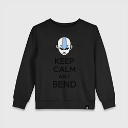 Свитшот хлопковый детский Keep Calm & Bend, цвет: черный