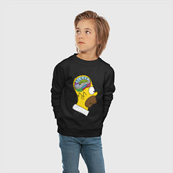 Свитшот хлопковый детский Мозг Гомера, цвет: черный — фото 2