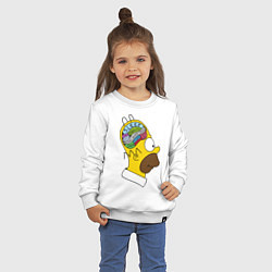 Свитшот хлопковый детский Мозг Гомера, цвет: белый — фото 2