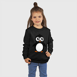 Свитшот хлопковый детский Милый пингвин, цвет: черный — фото 2