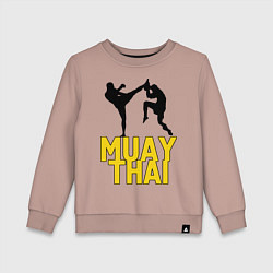 Свитшот хлопковый детский Muay Thai, цвет: пыльно-розовый