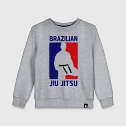 Свитшот хлопковый детский Brazilian Jiu jitsu цвета меланж — фото 1