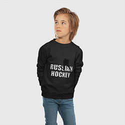 Свитшот хлопковый детский Russian hockey, цвет: черный — фото 2