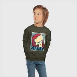 Свитшот хлопковый детский MLP: Smile, цвет: хаки — фото 2