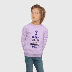 Свитшот хлопковый детский Keep Calm & Spurs fan, цвет: лаванда — фото 2