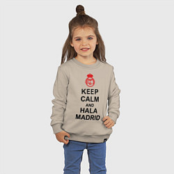 Свитшот хлопковый детский Keep Calm & Hala Madrid, цвет: миндальный — фото 2