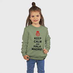 Свитшот хлопковый детский Keep Calm & Hala Madrid, цвет: авокадо — фото 2
