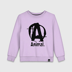 Свитшот хлопковый детский Animal Logo, цвет: лаванда
