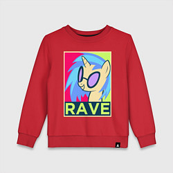 Свитшот хлопковый детский DJ Pon-3 RAVE, цвет: красный