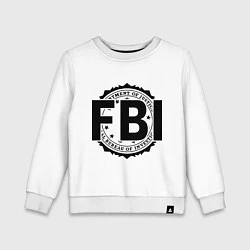 Свитшот хлопковый детский FBI Agency, цвет: белый