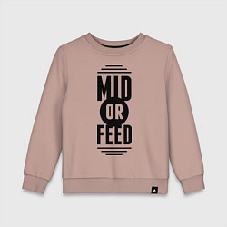 Свитшот хлопковый детский Mid or feed, цвет: пыльно-розовый