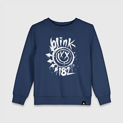 Свитшот хлопковый детский Blink-182: Smile, цвет: тёмно-синий