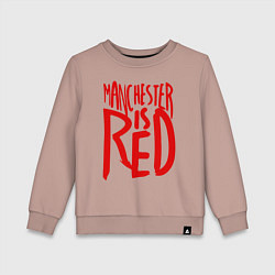 Свитшот хлопковый детский Manchester is Red, цвет: пыльно-розовый