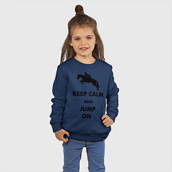 Свитшот хлопковый детский Keep Calm & Jump On, цвет: тёмно-синий — фото 2