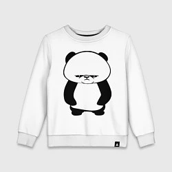 Свитшот хлопковый детский Грусть панды, цвет: белый