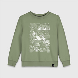 Свитшот хлопковый детский Arctic Monkeys: I'm in a Vest, цвет: авокадо