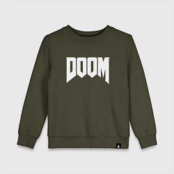 Свитшот хлопковый детский DOOM, цвет: хаки