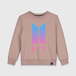 Свитшот хлопковый детский BTS: Neon V, цвет: пыльно-розовый