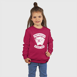 Свитшот хлопковый детский Metallica Since 1981, цвет: маджента — фото 2