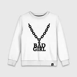 Свитшот хлопковый детский Bad girl chain цвета белый — фото 1