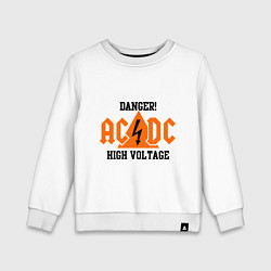 Свитшот хлопковый детский AC/DC: High Voltage, цвет: белый