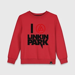 Свитшот хлопковый детский I love Linkin Park, цвет: красный