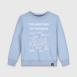 Свитшот хлопковый детский The Anatomy of Freedom, цвет: мягкое небо