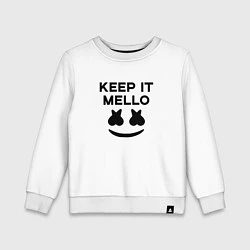 Свитшот хлопковый детский Keep it Mello, цвет: белый