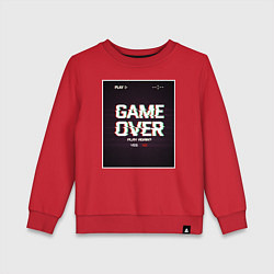 Свитшот хлопковый детский Game Over: Glitch Effect, цвет: красный