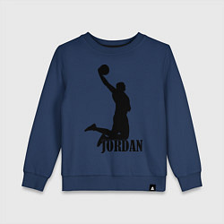 Свитшот хлопковый детский Jordan Basketball, цвет: тёмно-синий
