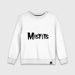 Свитшот хлопковый детский Misfits logo, цвет: белый