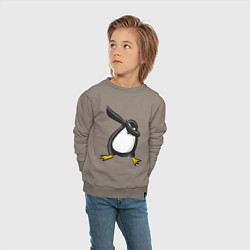Свитшот хлопковый детский DAB Pinguin, цвет: утренний латте — фото 2