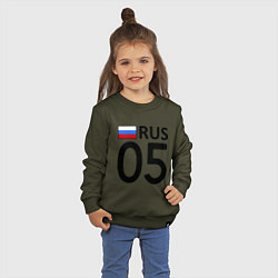 Свитшот хлопковый детский RUS 05, цвет: хаки — фото 2