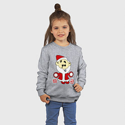 Свитшот хлопковый детский Дед мороз с подарками, цвет: меланж — фото 2