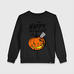 Свитшот хлопковый детский Happy halloween, цвет: черный