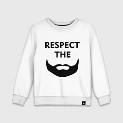 Свитшот хлопковый детский Respect the beard, цвет: белый