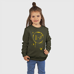 Свитшот хлопковый детский TWENTY ONE PILOTS TOP, цвет: хаки — фото 2