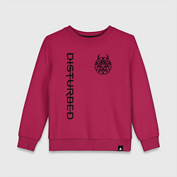 Свитшот хлопковый детский DISTURBED, цвет: маджента