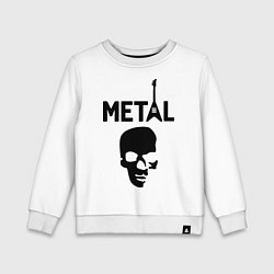 Свитшот хлопковый детский Metal Skull, цвет: белый