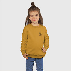 Свитшот хлопковый детский Москва-чёрный логотип, цвет: горчичный — фото 2