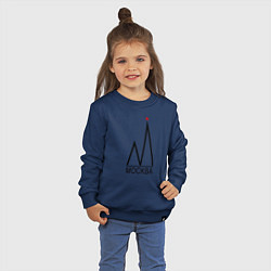 Свитшот хлопковый детский Москва-чёрный логотип-2, цвет: тёмно-синий — фото 2