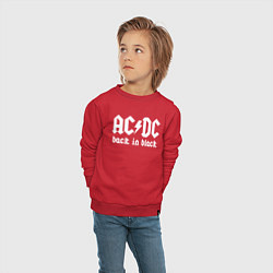 Свитшот хлопковый детский ACDC BACK IN BLACK, цвет: красный — фото 2