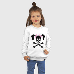 Свитшот хлопковый детский Девочка пиратка, цвет: белый — фото 2