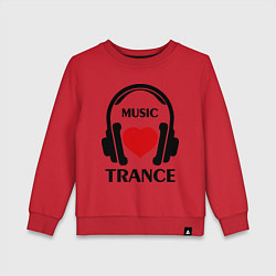 Свитшот хлопковый детский Trance Music is Love, цвет: красный