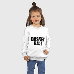 Свитшот хлопковый детский Basketball (Баскетбол), цвет: белый — фото 2