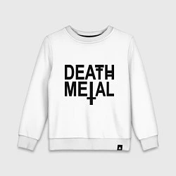Свитшот хлопковый детский Death Metal, цвет: белый