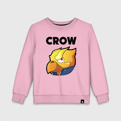 Свитшот хлопковый детский BRAWL STARS CROW PHOENIX, цвет: светло-розовый