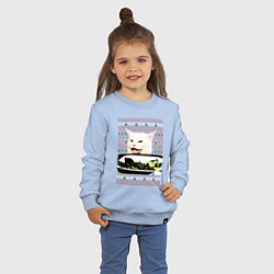 Свитшот хлопковый детский Woman Yelling at a Cat, цвет: мягкое небо — фото 2