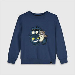 Свитшот хлопковый детский Tardis Totoro, цвет: тёмно-синий